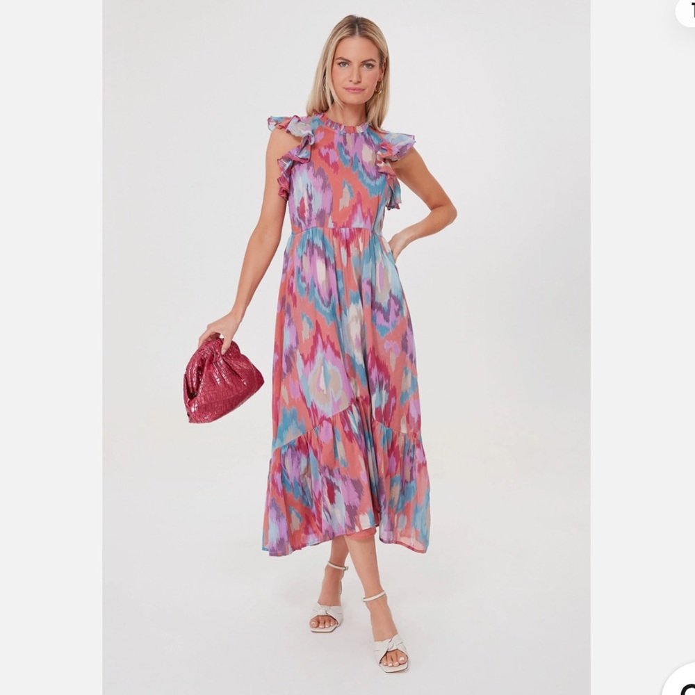Banjanan 🌞 Hannah Dress M Medium Ikat Amber Print Cotton Voile $380